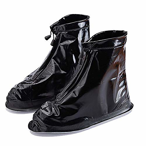 

reusable rain boot rain shoe covers non slip waterproof overshoes foldable galoshes men/women/kids (black,m(women4-8,men4-6))