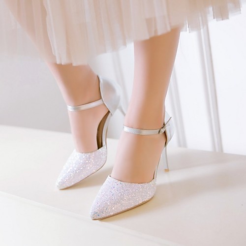 

Women's Heels Stiletto Heel Pointed Toe Daily PU Synthetics Gold Silver