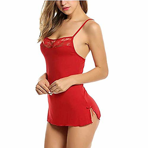 

women chemises lingerie mini babydoll sleepwear strappy cami dress underwear set red