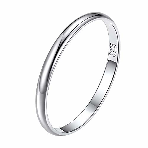 

stacking skinny rings silver, super thin wedding band, plain 2mm silver rings, small dainty minimalistic promise rings, stackable sterling silver rings for women size 9