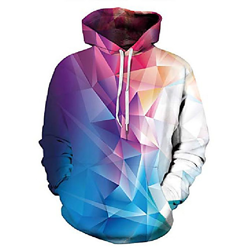 

womens 3d digital printed hoodie with pockets pullover fashion hooded sweatshirts colorful geometric xl