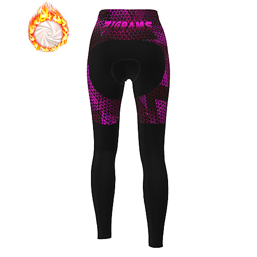 

21Grams Women's Cycling Tights Cycling Pants Winter Fleece Bike Tights Padded Shorts / Chamois Pants Thermal Warm Fleece Lining Breathable Sports Purple Mountain Bike MTB Road Bike Cycling Clothing