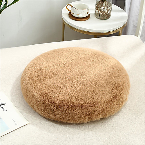 

Rabbit Fur Soft Home Office Seat Cushion Pillow Solid Color Prevent Slip Keep Warm Chair Cushion Home Office Bedroom Home Use Dining Table Chair Cushion Contain Pillow Core