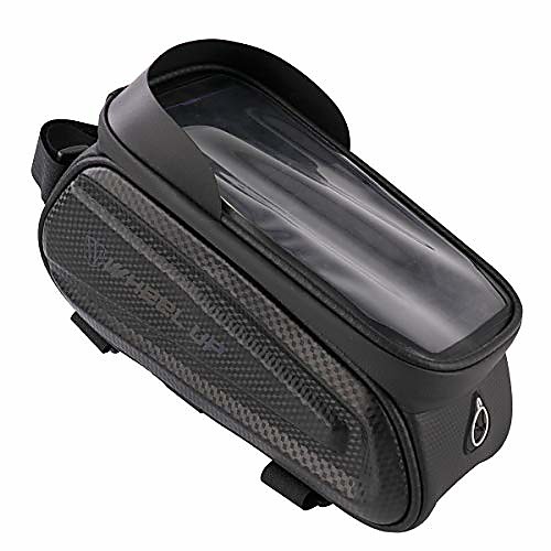 

bike front frame bag mountain bike front beam waterproof bag bicycle cell phone holder for gps,cycling pack fit phones below 7 inch (color reflective upper tube, 23x11x14cm)
