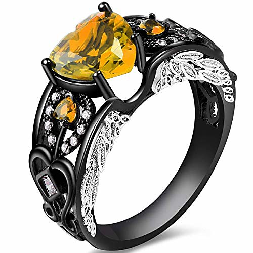 

black gold plated angel's heart november ring (11)