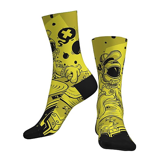 

Crew Socks Compression Socks Calf Socks Athletic Sports Socks Cycling Socks Women's Men's Bike / Cycling Lightweight Breathable Anatomic Design 1 Pair Graphic Printed Cotton Black / Yellow S M L