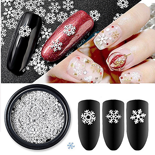 

1 pcs New Nail Art Jewelry Wholesale White Snowflake Computer Film Ultra-thin Sequin Christmas Snowflake Series