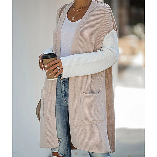 

Women's Stylish Knitted Solid Color Cardigan Sleeveless Sweater Cardigans V Neck Fall Winter Khaki