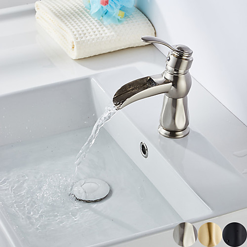 

Bathroom Sink Faucet - Waterfall Painted Finishes Centerset Single Handle One HoleBath Taps