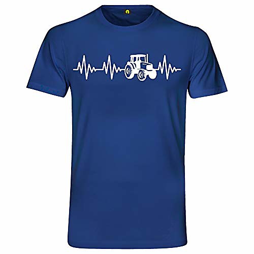 

heartbeat tractor t-shirt | tractor | farmer | tractor combine harvester | farmer blue 2xl