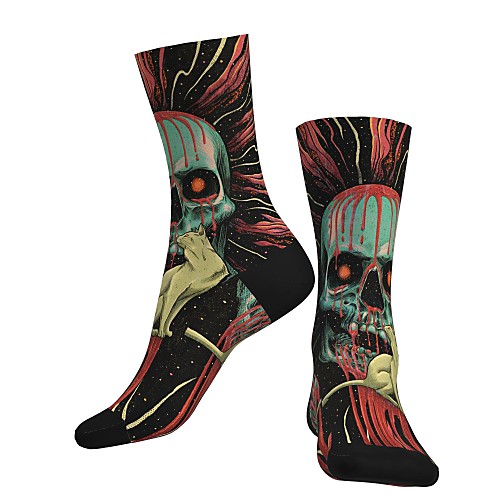 

Crew Socks Compression Socks Calf Socks Athletic Sports Socks Cycling Socks Women's Men's Bike / Cycling Lightweight Breathable Anatomic Design 1 Pair Graphic Skull Cotton Black S M L / Stretchy