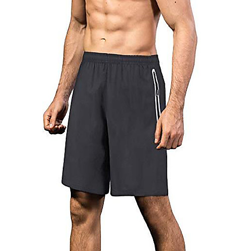

swimming shorts men grey quick drying lightweight outdoor walking running joggers shorts mens with zip pockets