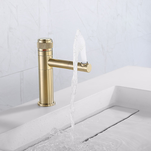 

Bathroom Sink Faucet - Rotatable / Centerset Chrome / Electroplated / Painted Finishes Centerset Single Handle One HoleBath Taps