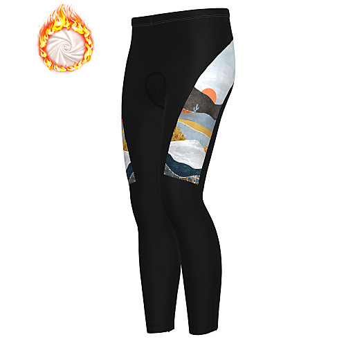 

21Grams Men's Cycling Tights Cycling Pants Winter Fleece Bike Tights Padded Shorts / Chamois Pants Thermal Warm Fleece Lining Breathable Sports Black Mountain Bike MTB Road Bike Cycling Clothing