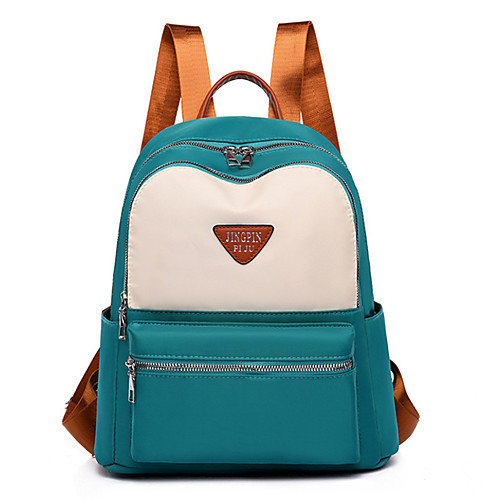 

Women's Polyester Canvas School Bag Rucksack Commuter Backpack Large Capacity Breathable Zipper Solid Color School Office & Career Backpack Black Blue Red Green
