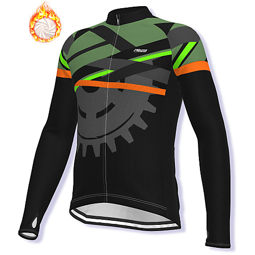 

21Grams Men's Long Sleeve Cycling Jacket Winter Fleece Spandex Black Gear Bike Jacket Mountain Bike MTB Road Bike Cycling Fleece Lining Warm Sports Clothing Apparel / Stretchy / Athleisure