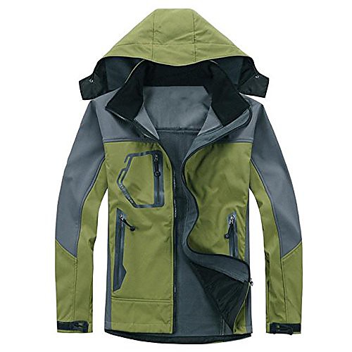 

climbing camping skiing windbreaker hiking softshell jacket clothes - army green, m