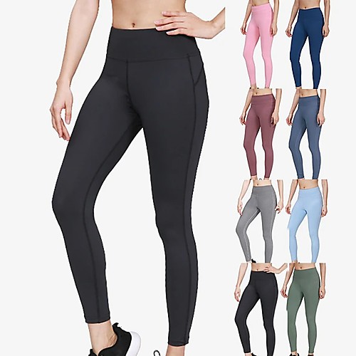 

Women's Running Tights Leggings Compression Pants Athletic Tights Leggings Spandex Yoga Fitness Gym Workout Running Butt Lift Breathable Quick Dry Sport Solid Color ArmyGreen Gray blue Red bean paste