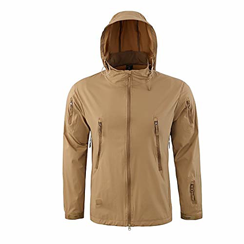 

men's outdoor soft shell mountaineering camping fishing jacket military tactical hunting jacket winter jackets khaki xl