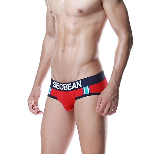 

Men's 1 Piece Basic Briefs Underwear - Normal Mid Waist White Black Red M L XL