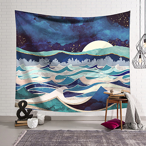 

Wall Tapestry Art Decor Blanket Curtain Hanging Home Bedroom Living Room Decoration Polyester Abstract Mountains Sunrise Sunset Oil Painting Pattern