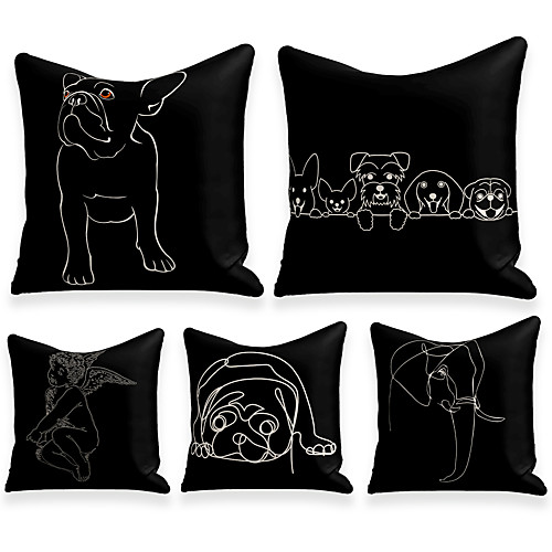 

Cushion Cover 5PCS Linen Soft Decorative Square Throw Pillow Cover Cushion Case Pillowcasefor Sofa Bedroom 45 x 45 cm (18 x 18 Inch) Superior Quality Mashine Washable