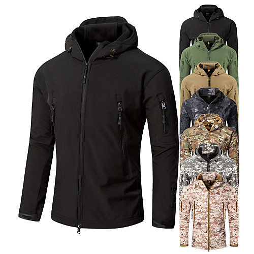 

Men's Hoodie Jacket Hiking Softshell Jacket Hiking Jacket Winter Outdoor Camo Lightweight Windproof Breathable Quick Dry Jacket Winter Jacket Top Camping / Hiking Hunting Ski / Snowboard ACU Color