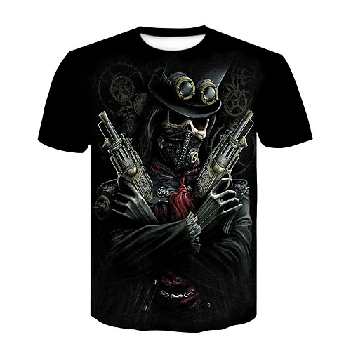 

Women's Plus Size Print Skull T shirt Shirt Large Size Round Neck Short Sleeve Tops Big Size