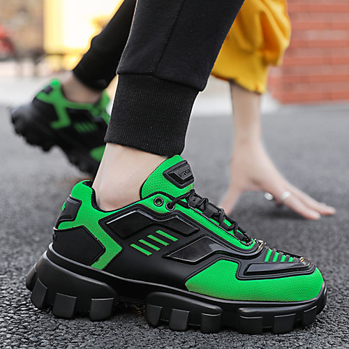 

Men's Trainers Athletic Shoes Sporty Casual Daily Outdoor Running Shoes Fitness & Cross Training Shoes Walking Shoes PU Synthetics Breathable Wear Proof Black / Yellow Orange / Black Black / Green