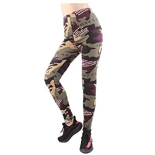 

women's stretch high waist leggings camouflage joggers long pants for sports & daily wear