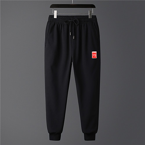 

Men's Casual Pants Pants Solid Color Full Length Black