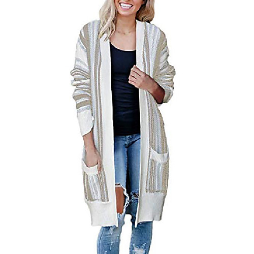 

knitted coat ladies cardigan loose casual cardigan long knitted cardigan outwear with pockets s-xxl