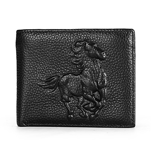 

Men's Bags Cowhide Wallet Zipper Daily Outdoor 2021 Black