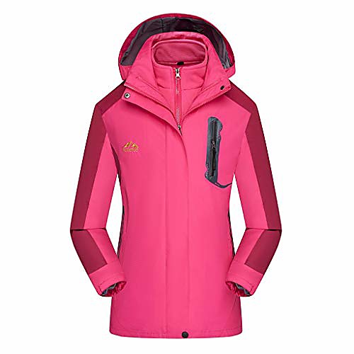 

Women's Hiking 3-in-1 Jackets Winter Outdoor Lightweight Windproof Breathable Quick Dry Winter Jacket Top Fishing Climbing Camping / Hiking / Caving Grass Green Blue Purple Red Rose Red