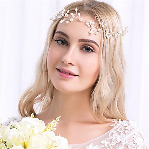 

Imitation Pearl / Rhinestone / Alloy Headpiece with Rhinestone / Faux Pearl 1 Piece Wedding Headpiece