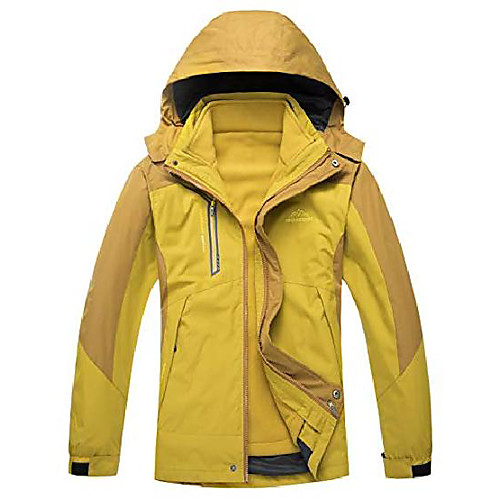 

Women's Men's Hiking 3-in-1 Jackets Ski Jacket Winter Outdoor Lightweight Windproof Breathable Quick Dry Winter Jacket Top Fishing Climbing Camping / Hiking / Caving Female rose red Female Lake Blue