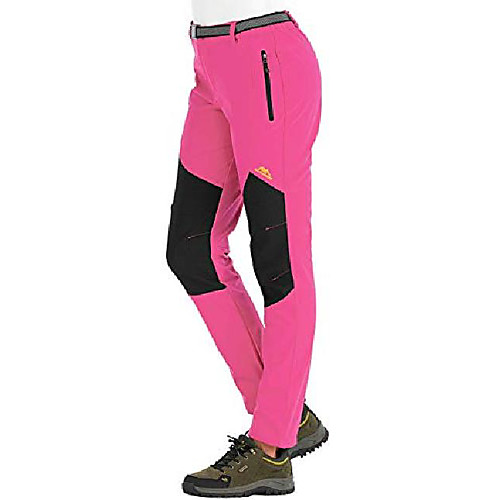 

women's hiking walking trousers outdoor waterproof windproof fleece skiing hiking pants kz16608w-pink-s