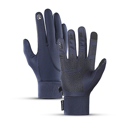 

Winter Bike Gloves / Cycling Gloves Touch Gloves Waterproof Windproof Warm Skidproof Full Finger Gloves Sports Gloves Fleece Black Blue Grey for Adults' Cycling / Bike