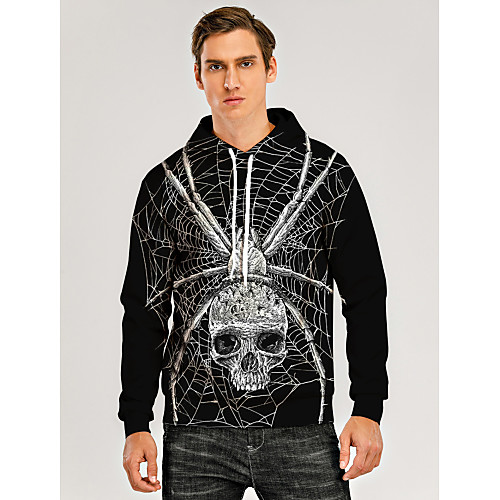 

Men's Pullover Hoodie Sweatshirt Animal Patterned Graphic 3D Front Pocket Daily 3D Print 3D Print Casual Hoodies Sweatshirts Black
