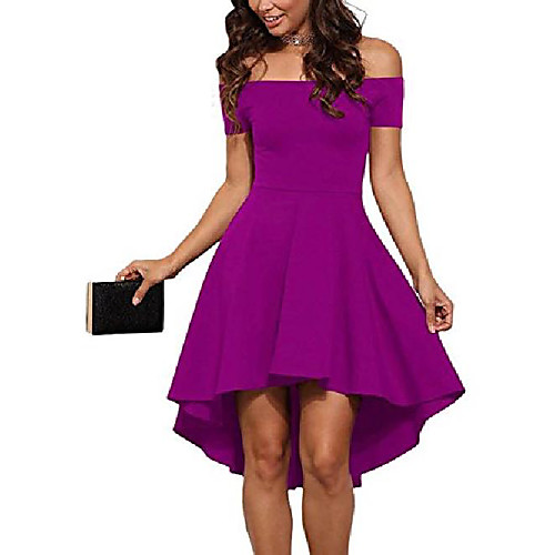 

sexy dress women off shoulder strapless cocktail dress summer dress women a-line elegant jersey dress evening dress party dress purple s