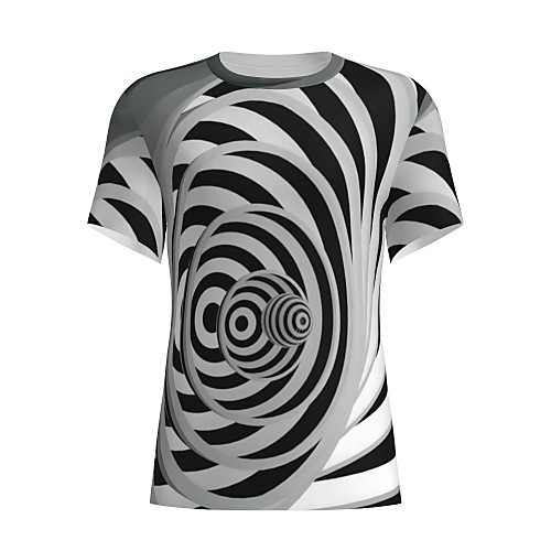 

Men's T shirt 3D Print Graphic Optical Illusion 3D Print Short Sleeve Daily Tops Gray / White