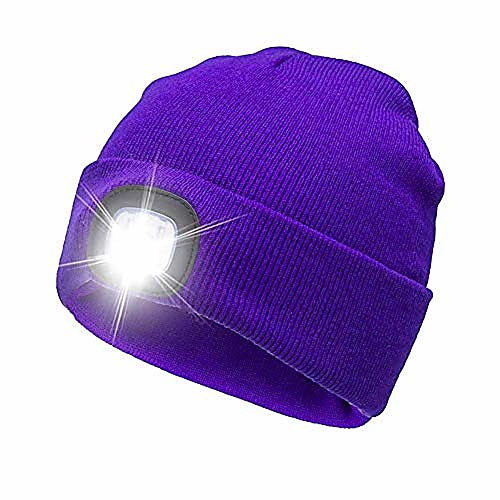 

led beanie hat with light, new led knit hat lighted beanie cap unisex hands free rechargeable headlamp hat cap multi-color for hunting/camping/jogging/outdoor activities