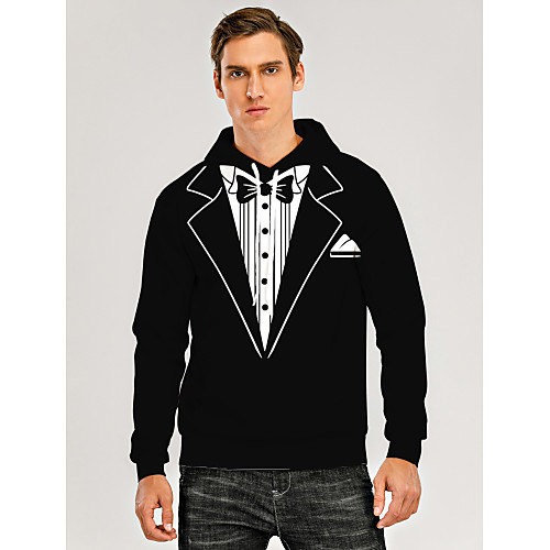 

Men's Pullover Hoodie Sweatshirt Print Graphic 3D Front Pocket Hooded Daily 3D Print 3D Print Casual Hoodies Sweatshirts Long Sleeve Black