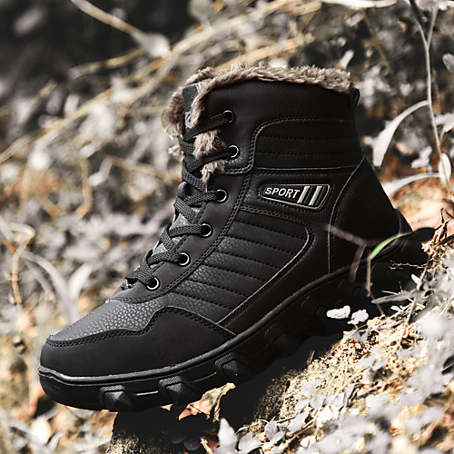 

Men's Boots Vintage Daily Outdoor Walking Shoes Trail Running Shoes Nappa Leather Breathable Warm Waterproof Booties / Ankle Boots Black Brown Winter