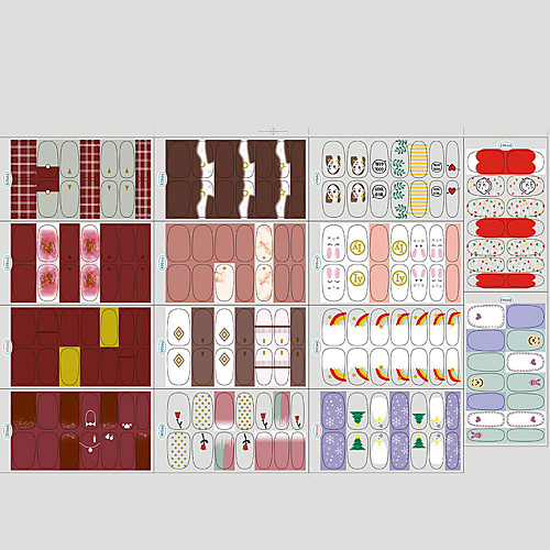 

Full Nail Sticker Three Cartoon Sweet Pattern UV Nail Polish Film 3D Bronzing Nail Decal