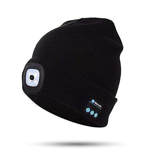 

winter hat with light beanie hat bluetooth cap warm led hat wireless smart cap headset headphones speaker for outdoor camping night running fishing