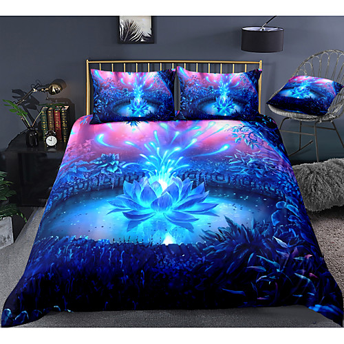 

Luminous Floral Print 3-Piece Duvet Cover Set Hotel Bedding Sets Comforter Cover with Soft Lightweight Microfiber For Holiday Decoration(Include 1 Duvet Cover and 1or 2 Pillowcases)