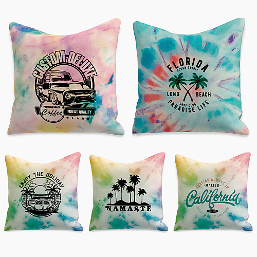 

Cushion Cover 5PCS Linen Soft Decorative Square Throw Pillow Cover Cushion Case Pillowcasefor Sofa Bedroom 45 x 45 cm (18 x 18 Inch) Superior Quality Mashine Washable