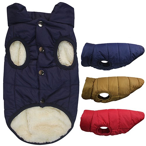 

Dog Hoodie Jacket Puffer / Down Jacket Solid Colored Keep Warm Windproof Outdoor Winter Dog Clothes Puppy Clothes Dog Outfits Warm Red Blue Coffee Costume for Girl and Boy Dog Terylene Down S M L XL