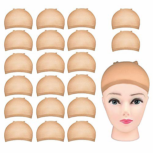 

wig cap, 24pcs stretchy nylon stocking wig cap for women makeup,nude